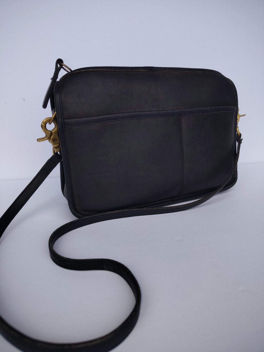 Vintage NYC Coach Leather Companion Bag Crossbody - Black